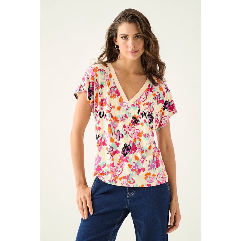 ASH - Polera Manga Corta Crudo Mujer Ash