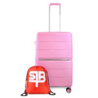 Maleta mediana Xpos rosada + morral de regalo