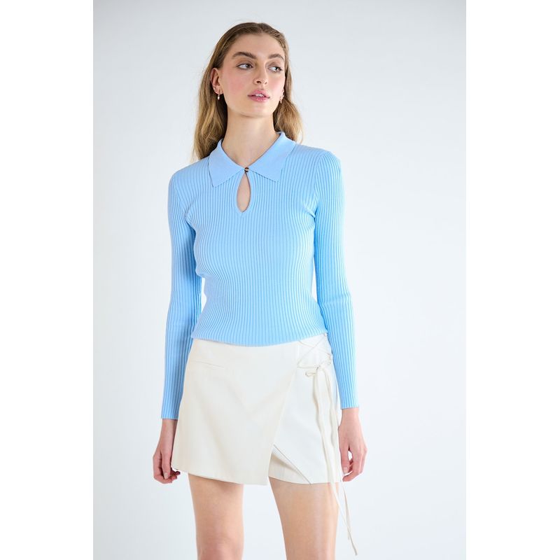 IO - Sweater Liso Celeste iO