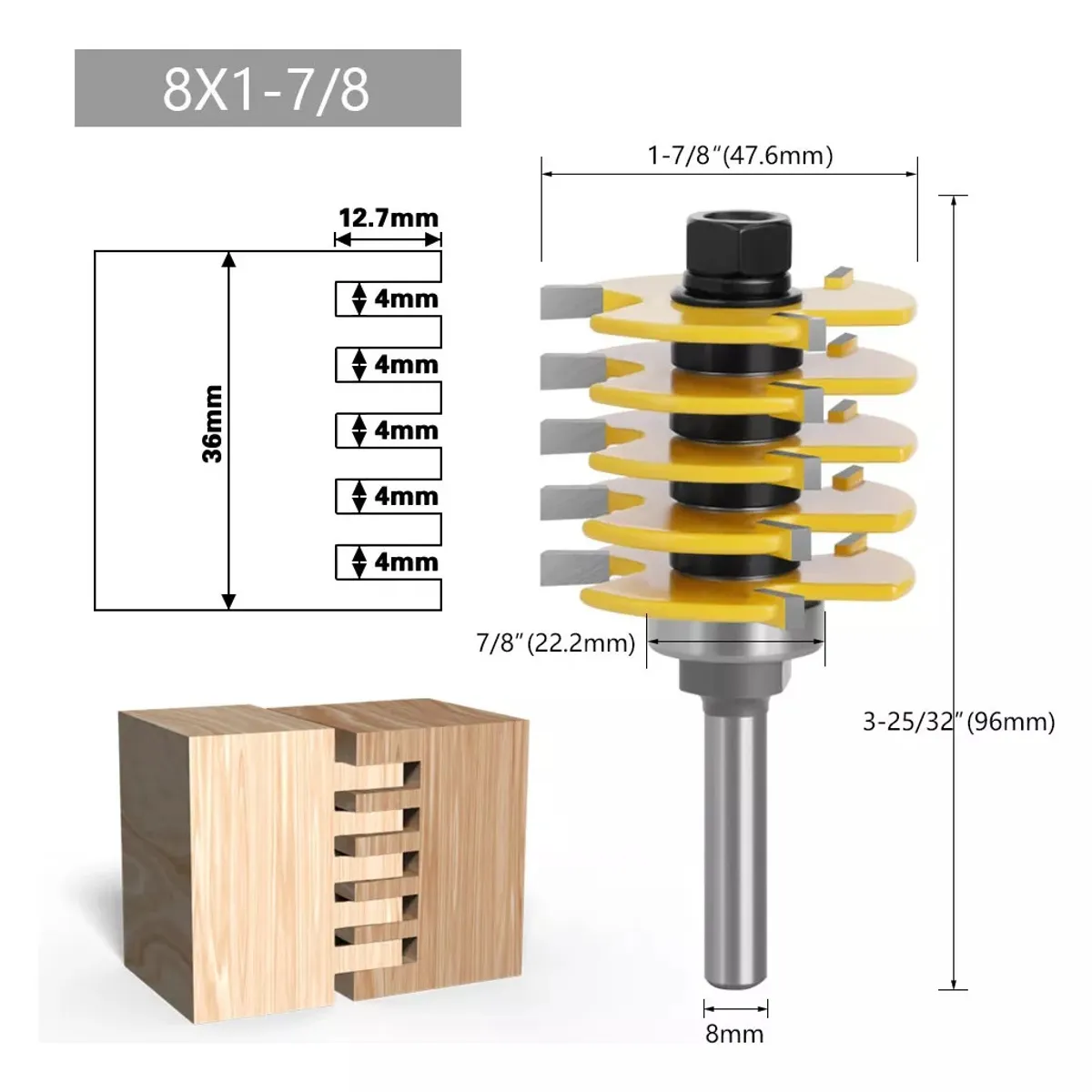 GENERICO - Fresa Madera Espigadora Vastago 8mmx36mm