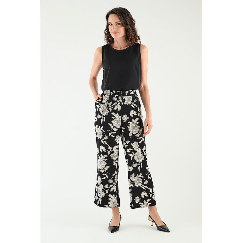 MA GRIFFE - Pantalon Estampado Negro Magriffe