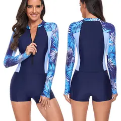 ORILWAYO - Traje de baño Bañador con estampado de hojas