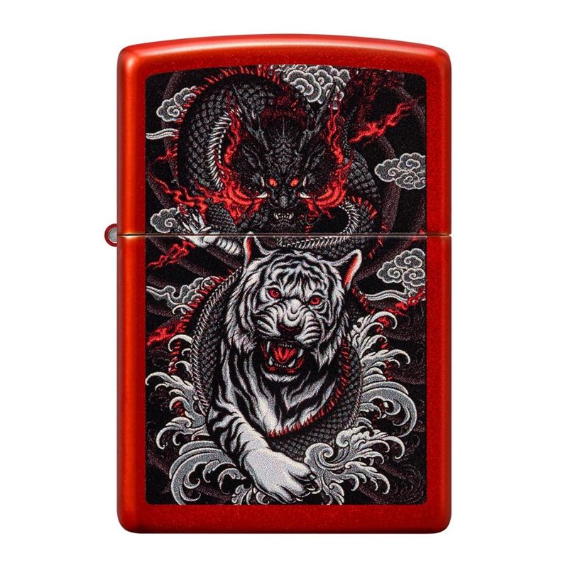 ZIPPO - Encendedor Zippo Dragon Tiger Design Rojo ZP48933 - Rojo