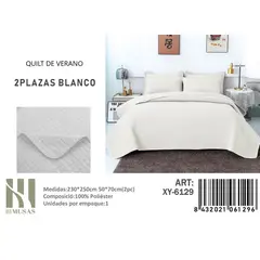 ANGELES DEL HOGAR - QUILT DE VERANO 2 PLAZAS III MUSAS BLANCO