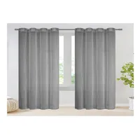 Cortina Velo Visillo Lino 140 x 230 cm 2 Paños - Gris M0726