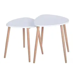 GENERICO - Set 2 Mesas Laterales Centro Nordicas Elegante Minimalistas