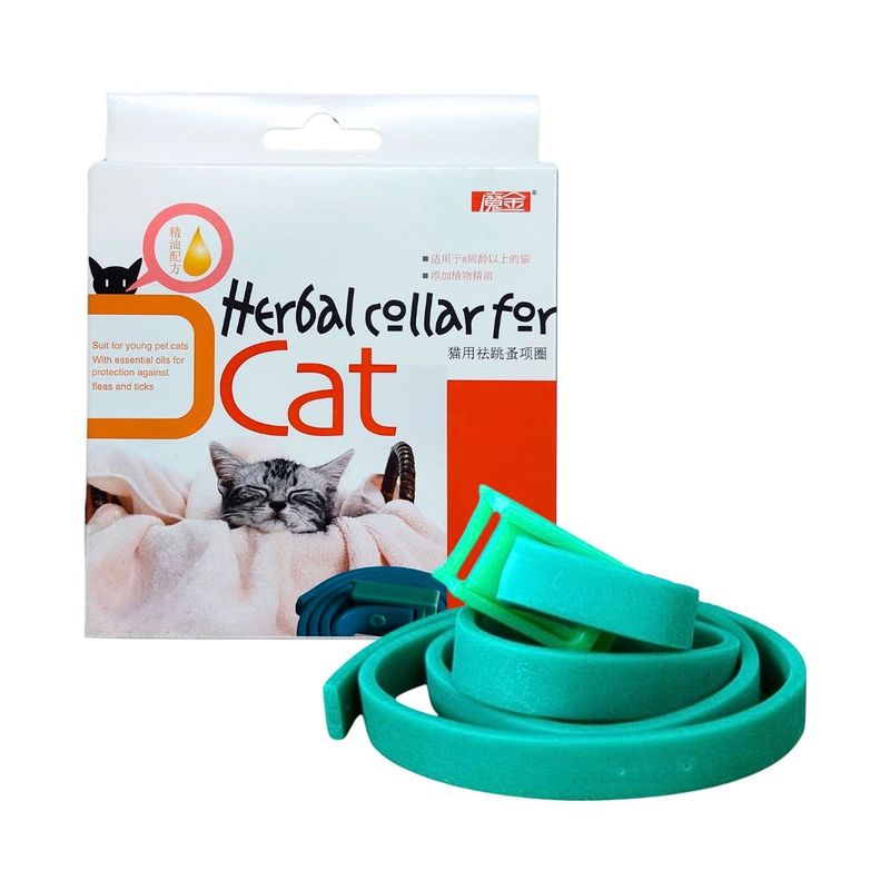 GENERICO - Collar Antipulgas Y Garrapatas De Hierbas 35cm Para Gatos