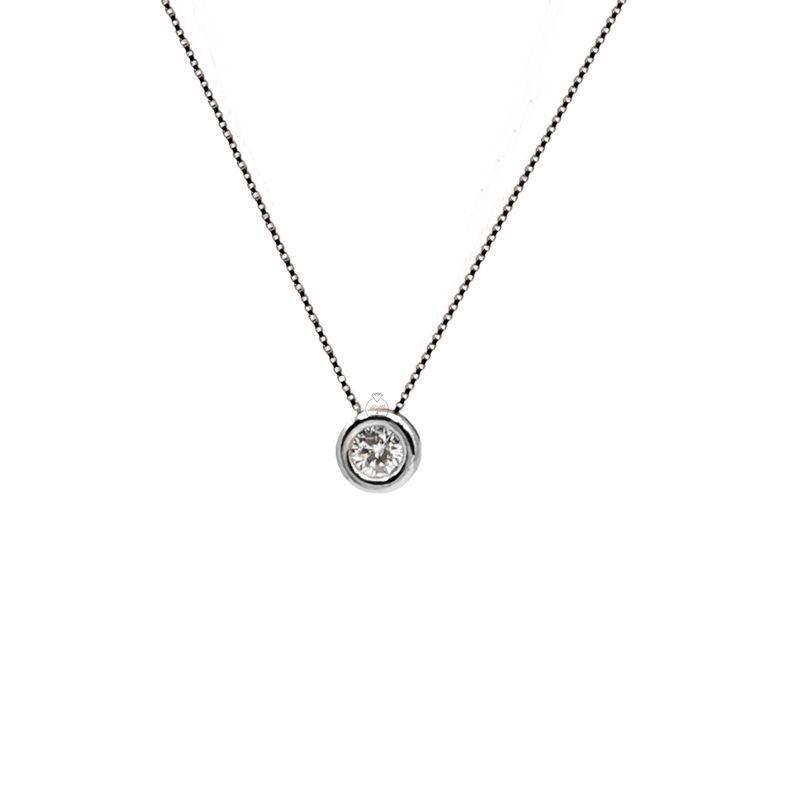 JOYAS MYTOKE - Collar Punto De Luz Oro Blanco 750 18 Kilates Delicado