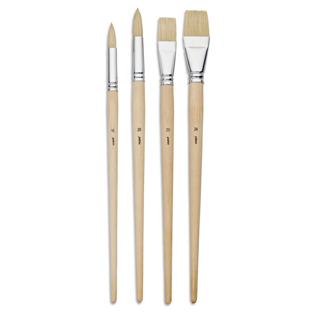 PEBEO - Pinceles Pebeo Acrílico y Óleo Set 4 Pelo Cerda Blanca