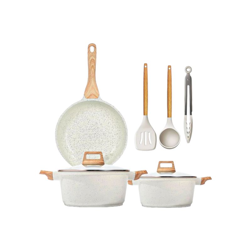 KEEP - Set Batería Ollas de Cocina Keep 8 Piezas Nude Lunes Blanco