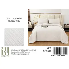 ANGELES DEL HOGAR - QUILT DE VERANO KING III MUSAS BLANCO