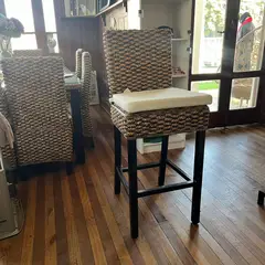 GENERICO - Silla Taburete de Bar Rattan Natural Larisa