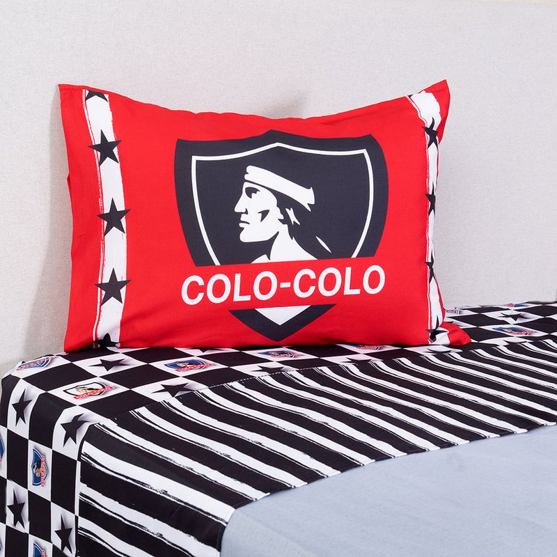 COLO COLO - Set Sabanas 1.5 Plazas Colo Colo Eterno 100 años Negro Single