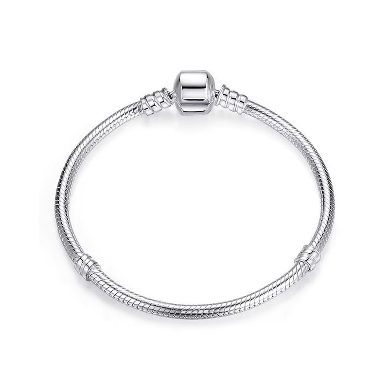 GENERICO - Pulsera Plateada de Acero para Charms 18 CM