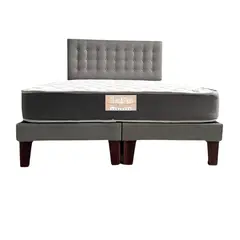 GENERICO - CAMA EUROPEA BOTONES 2 PLAZAS LINO