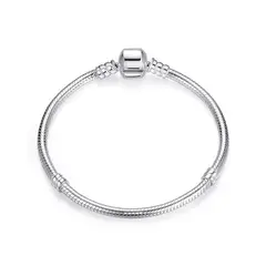 GENERICO - Pulsera Plateada de Acero para Charms 19 CM