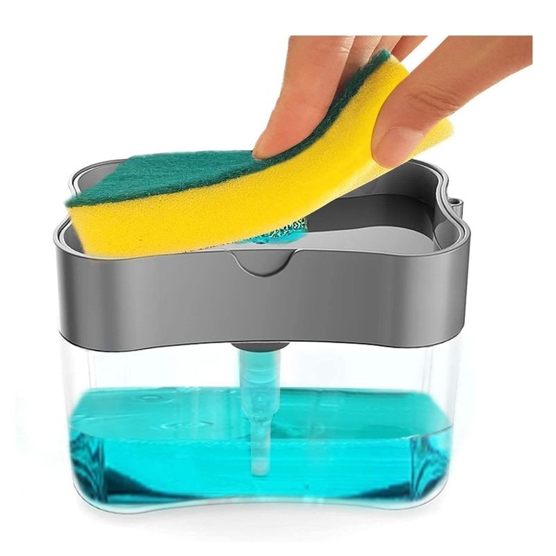 GENERICO - Dispensador de jabón 2 en 1 para lavavajillas de cocina