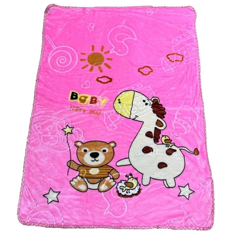 GENERICO - Frazada suave para bebé osito rosa 00119RS
