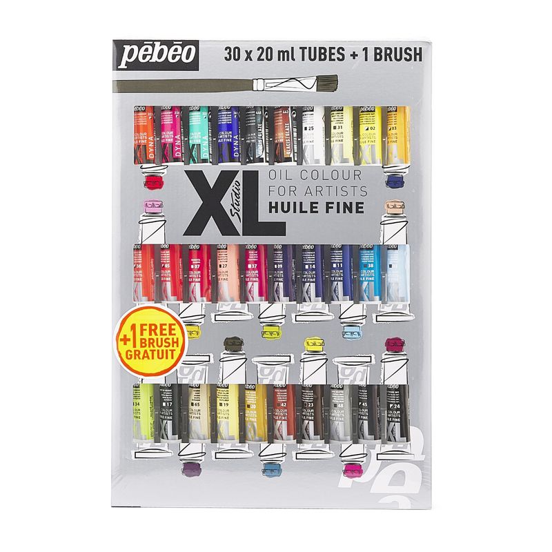 PEBEO - Óleo Pebeo XL Studio Set 30 Colores 20ml + Pincel