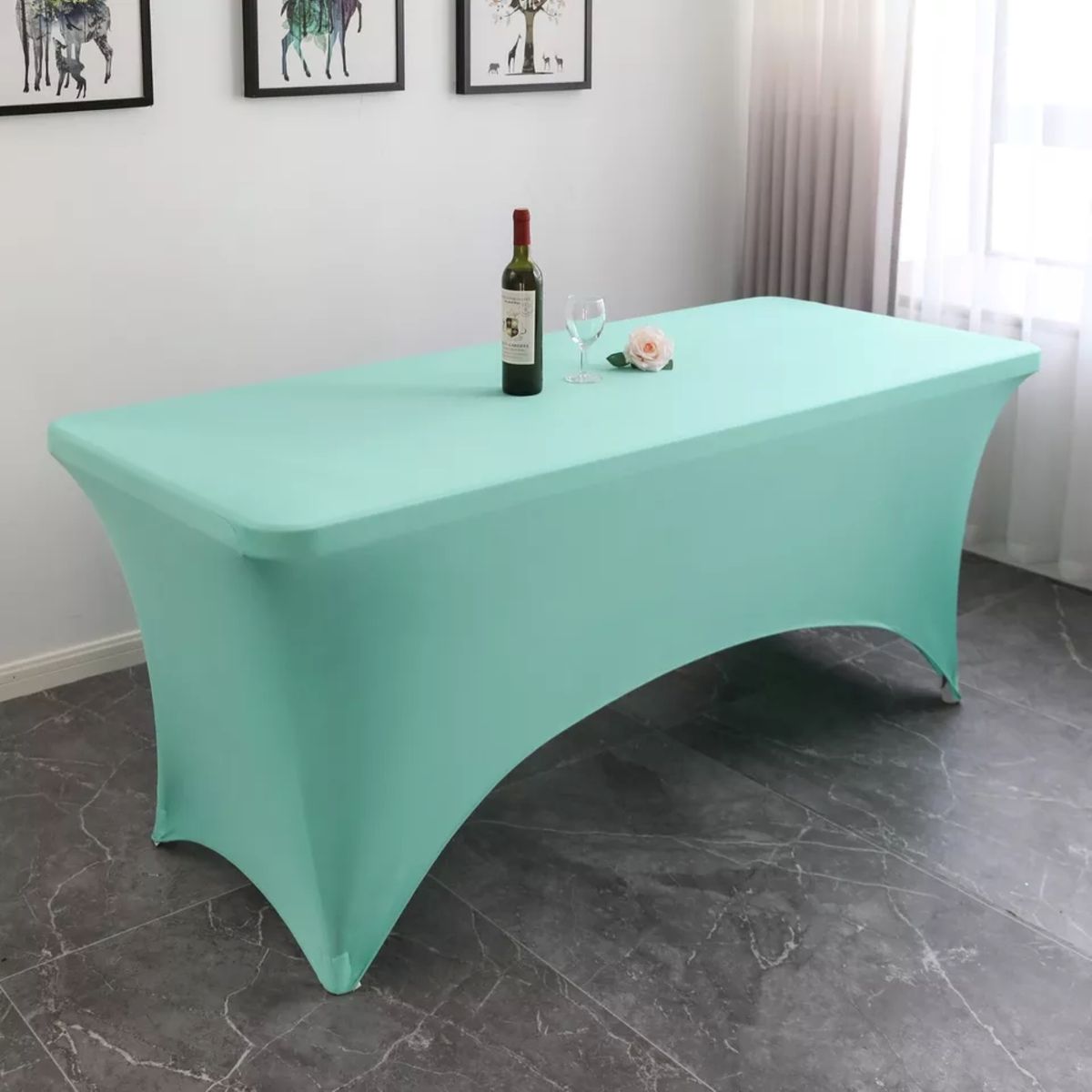 GENERICO - Funda Mantel Elástica Para Mesa De Evento Rectangular - Turquesa