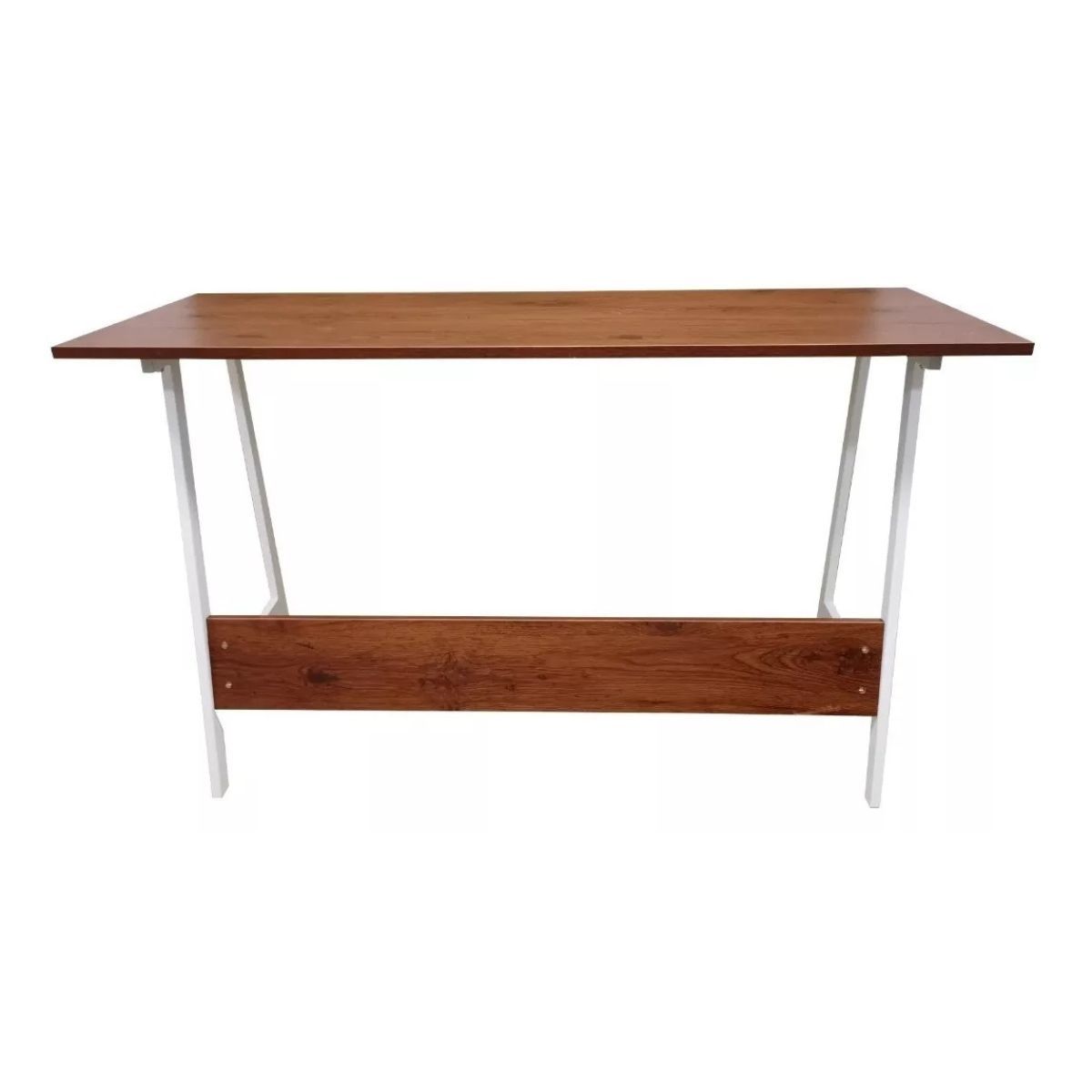 TODODESCUENTO - Escritorio Simple Metálico Estilo Industrial- Café/Blanco