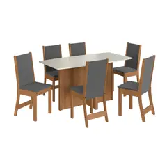HOME MOBILI - Juego Comedor 6 Sillas Titanio Grafito