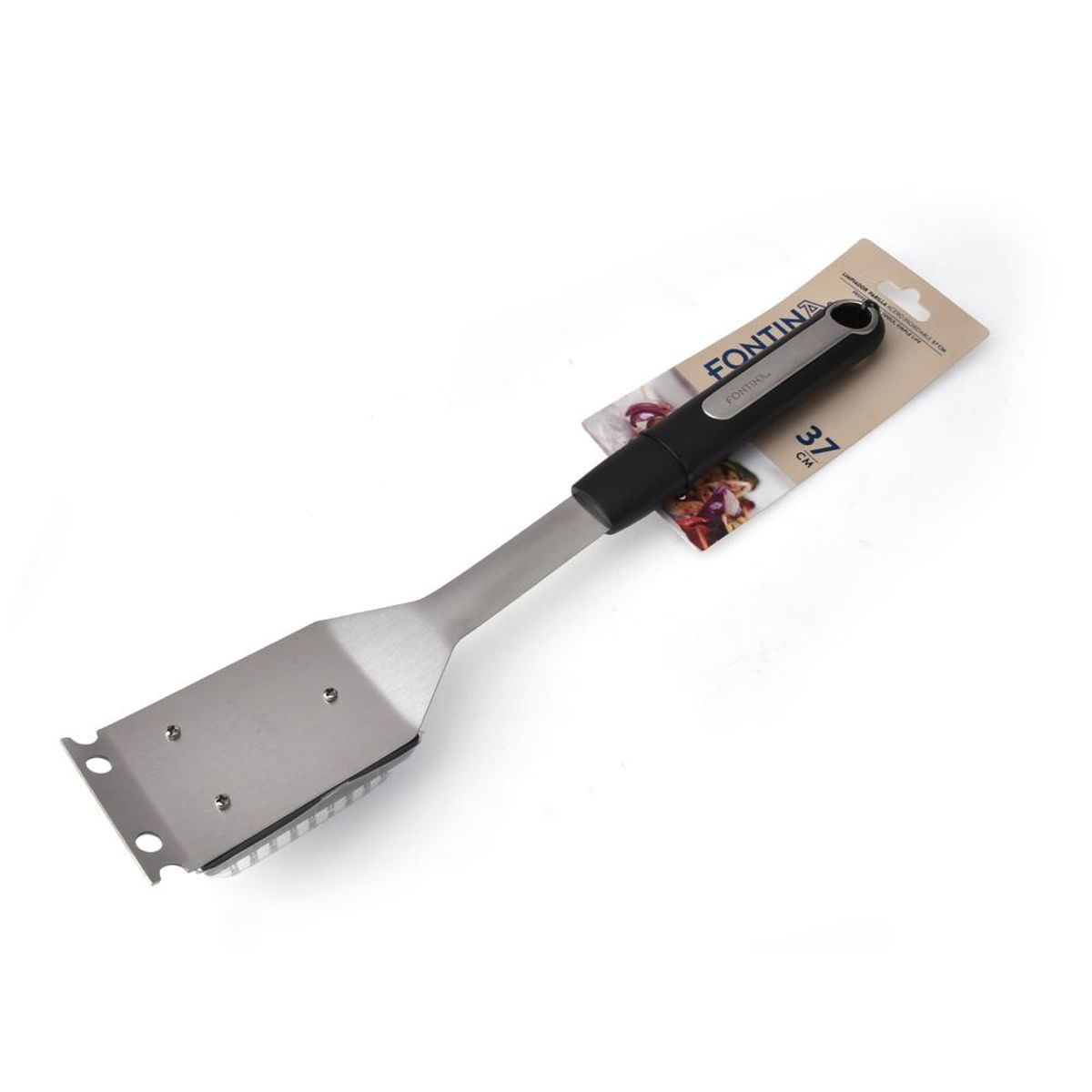 FONTINA - Limpiador Escobilla de Parrilla Acero Inoxidable 47cm