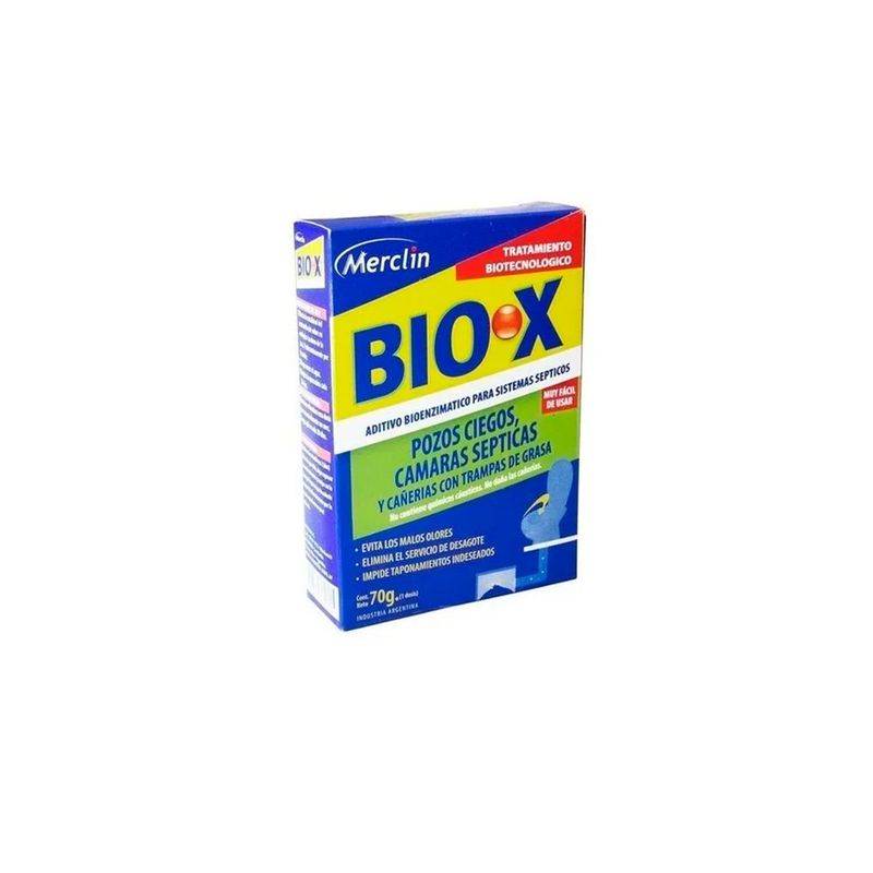 GENERICO - Bio X Tratamiento para sistemas sépticos y pozos ciegos Merclin4 Dosis De 30g