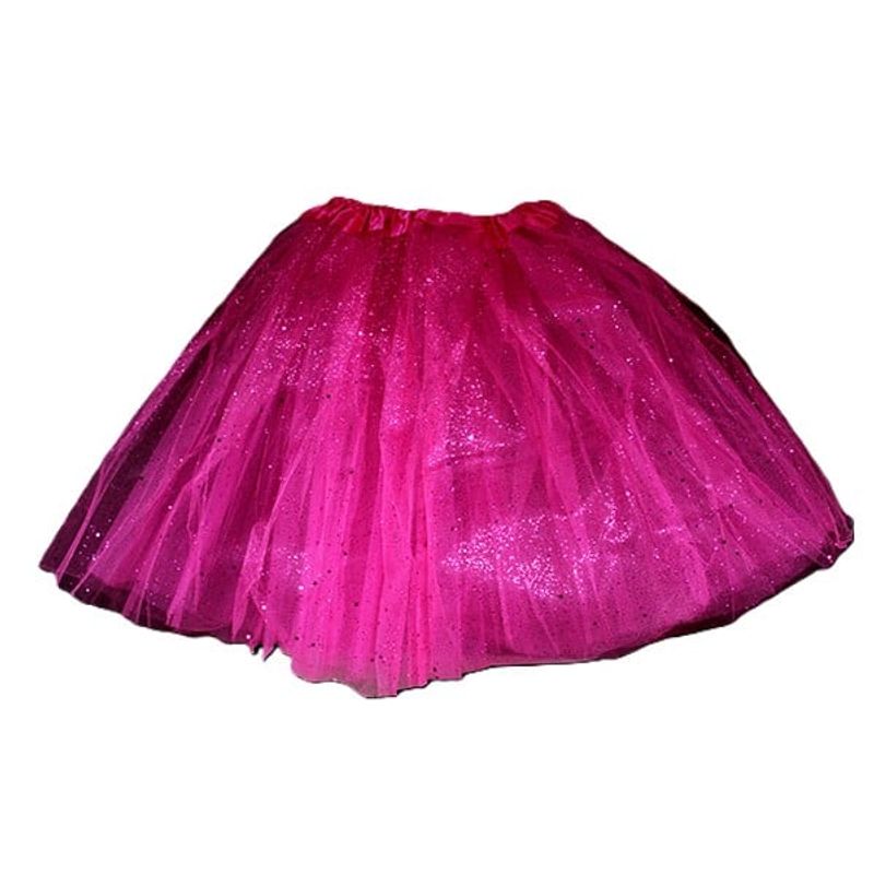 GENERICO - FALDA BALLERINA ADULTO ESCARCHA FUCSIA 40CM X1 UNI