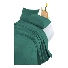 GENERICO - CUBRECAMA EXTRA DELGADO TURQUESA 1 PLAZA VERANO