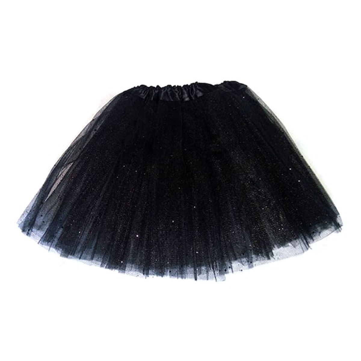 GENERICO - FALDA BALLERINA ESCARCHA NEGRO X1 UNI