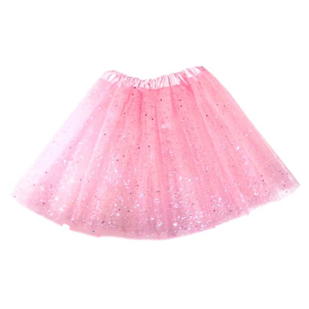 GENERICO - FALDA BALLERINA ESCARCHA ROSADO 30 CMS X1 UNI