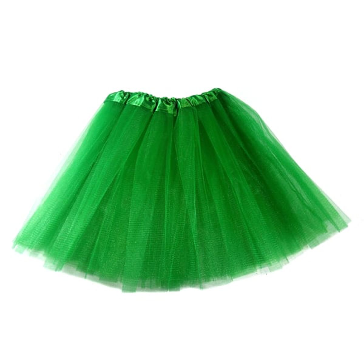 GENERICO - FALDA BALLERINA LISA VERDE 30 CMS X1 UNI