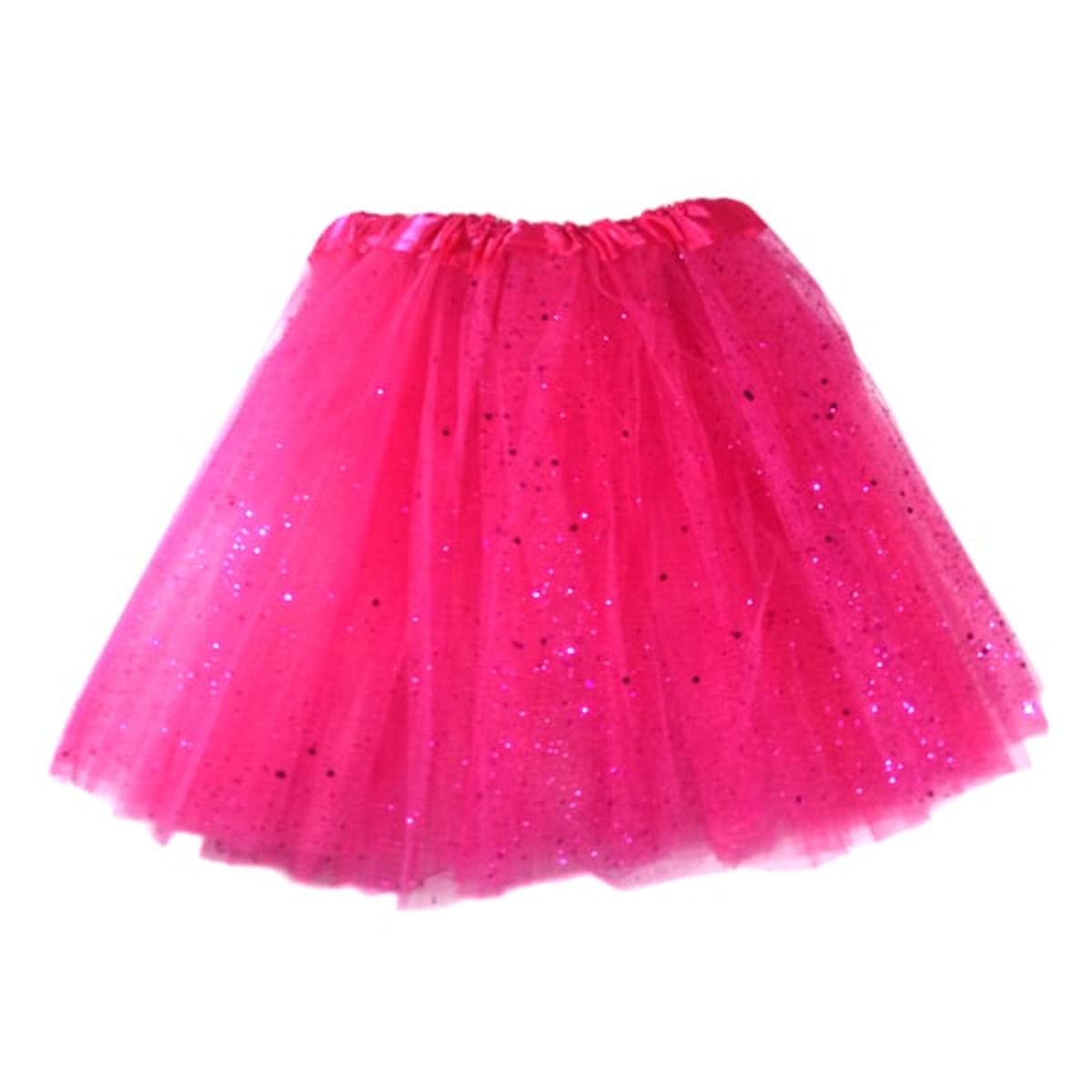 GENERICO - FALDA BALLERINA ESCARCHA FUCSIA 30 CMS X1 UNI