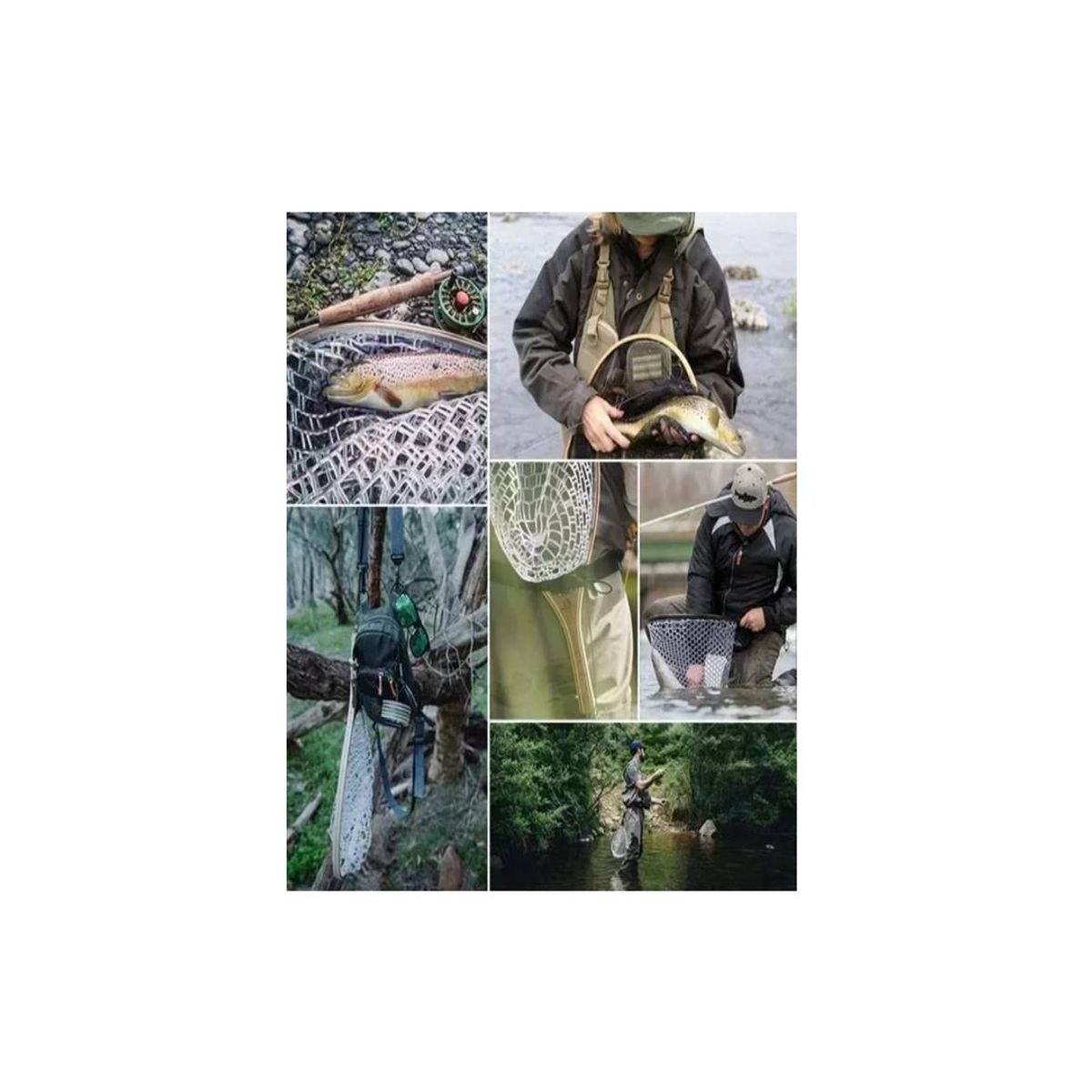 GENERICO - Chinguillo Red Para Pesca Con Mosca Marco De Madera