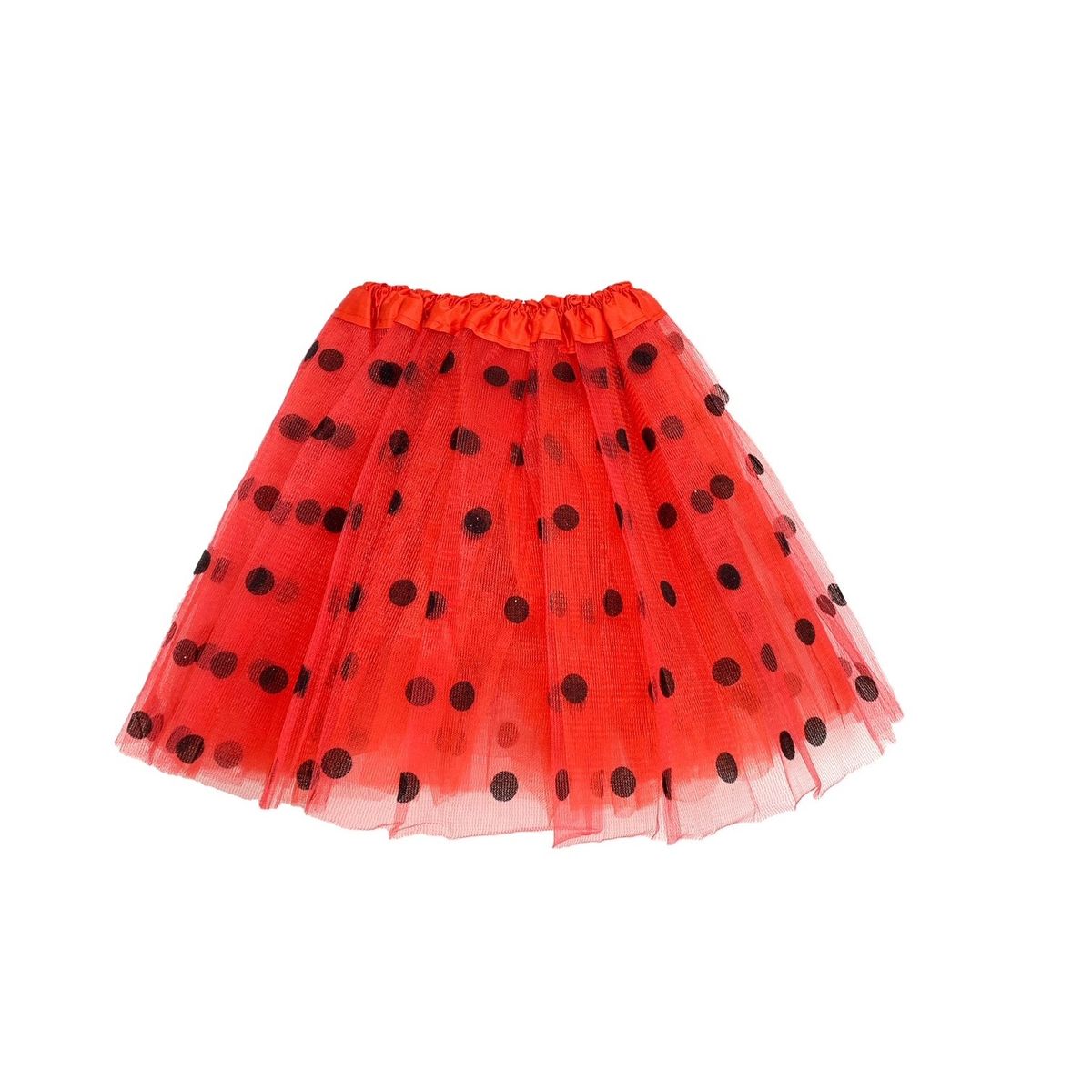 GENERICO - FALDA BALLERINA ROJO POLKA 30 CMS X1 UNI