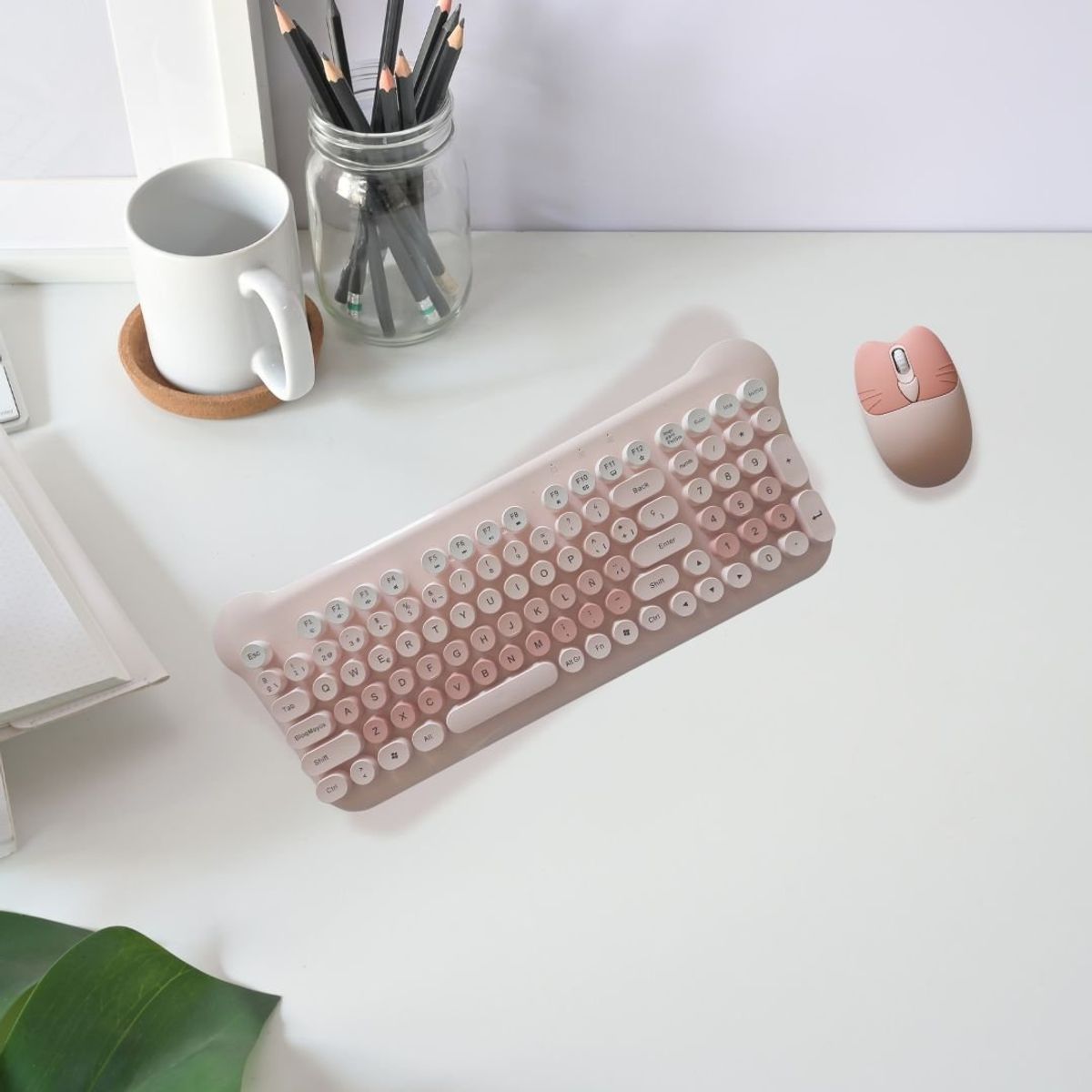 GENERICO - Teclado Gamer Inalámbrico con Mouse 2.4g AS-212  Rosado AOAS