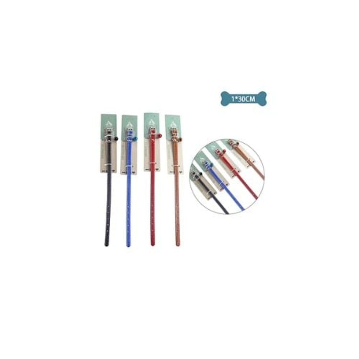 GENERICO - Collar PU Para Gato Color Aleatorio 1x30cm