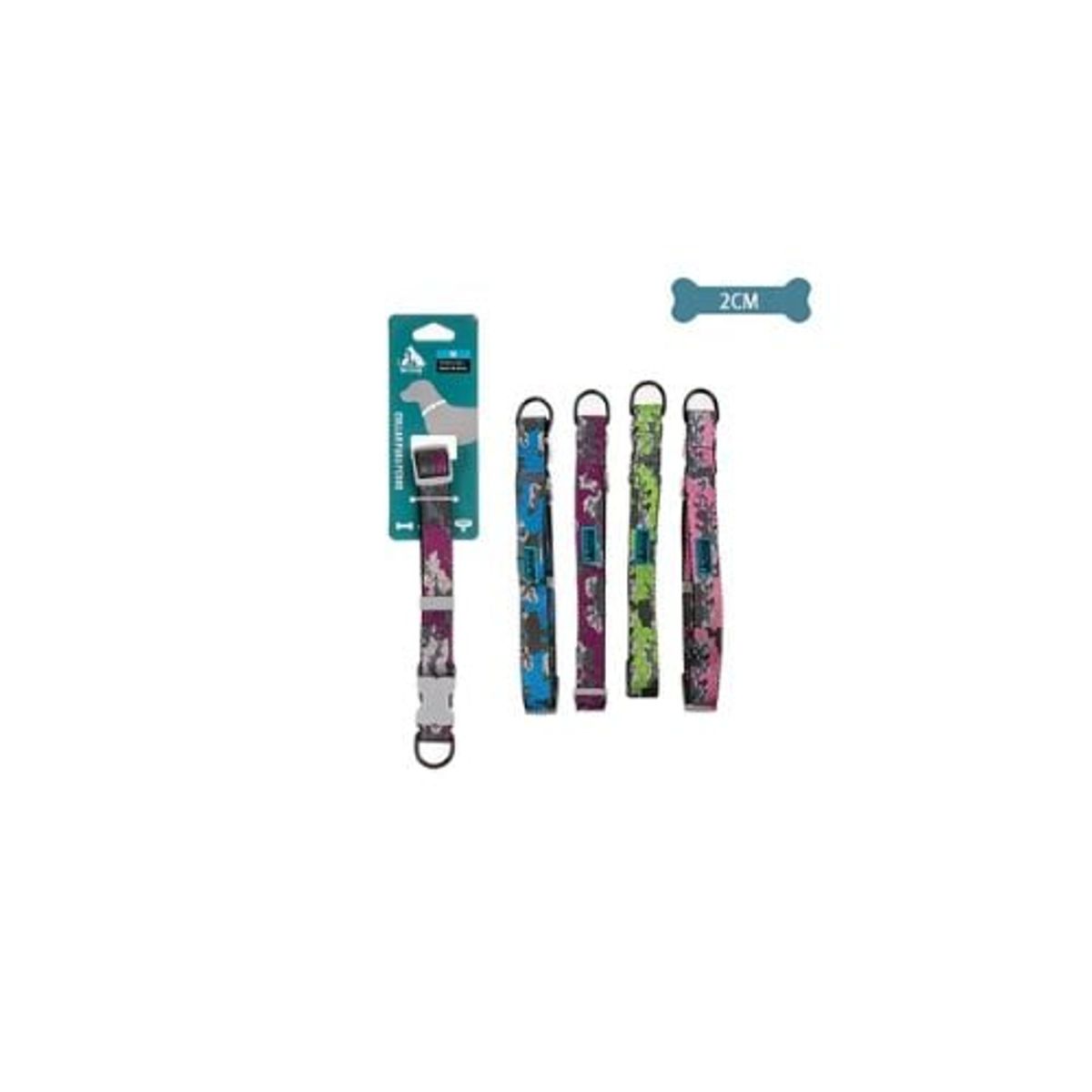 GENERICO - Collar Camuflaje Para Mascota 2cm Color Aleatorio