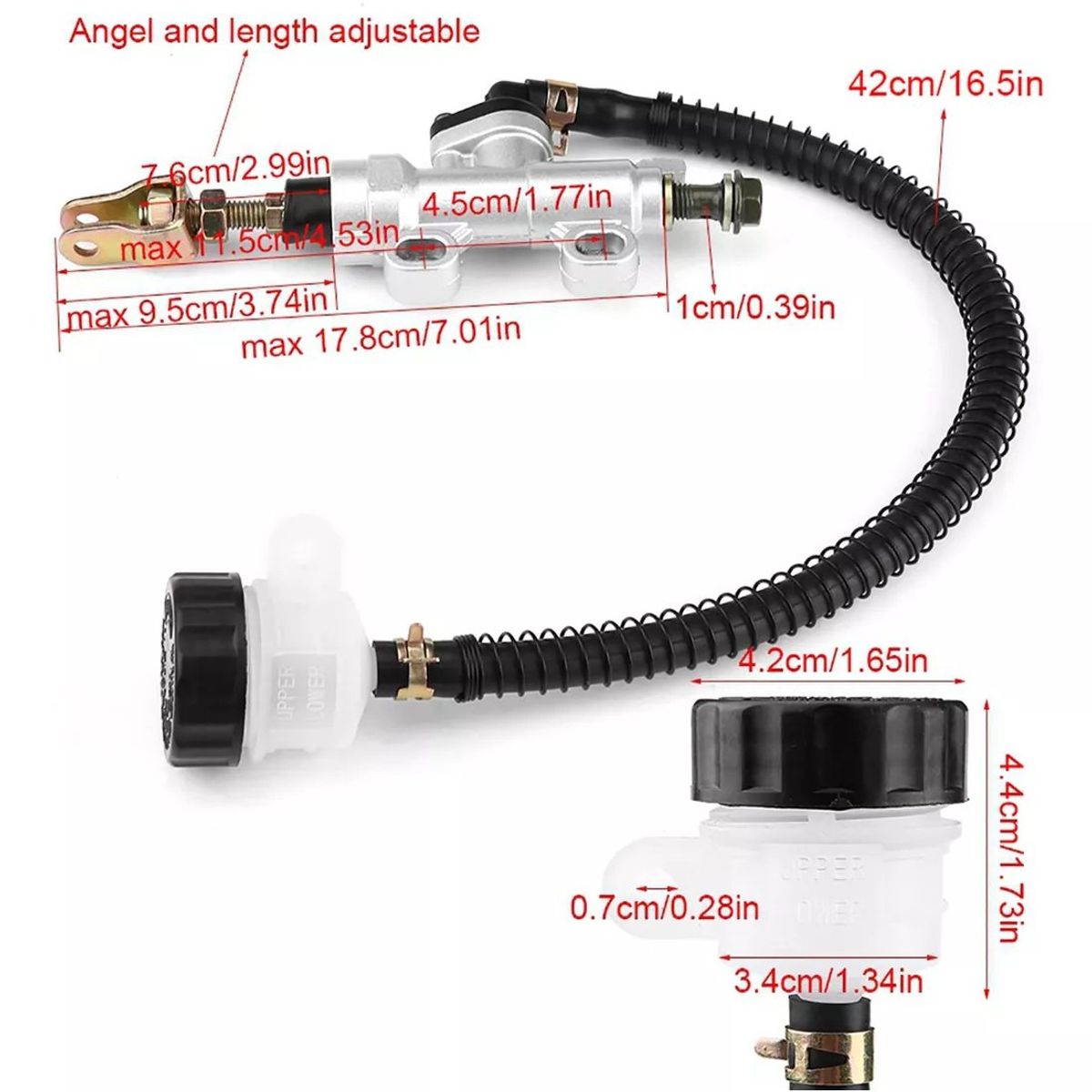KUANGYE - Bomba De Freno Trasero Completo Universal 50-250cc Para Moto