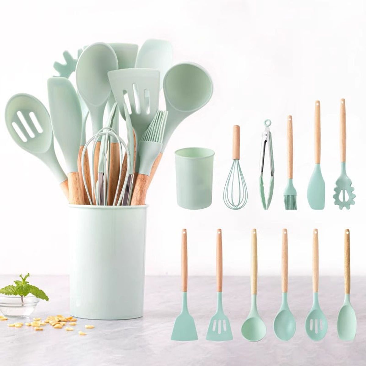 BITART - Set de 12 Utensilios de Cocina de Silicona Menaje Cocina Alta Calidad
