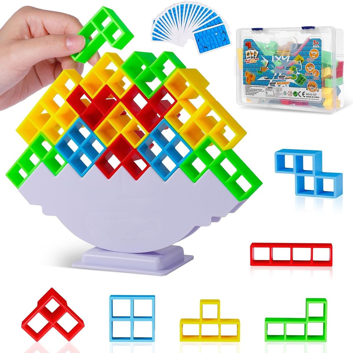 KUANGYE - Tetris de equilibrio 48 piezas Tetra Tower