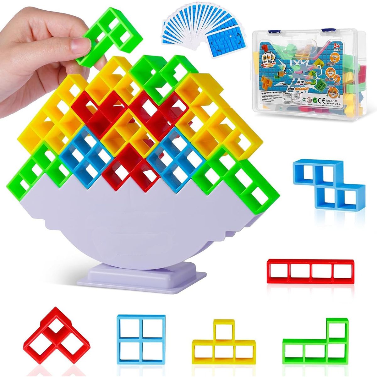 KUANGYE - Tetris de equilibrio 48 piezas Tetra Tower