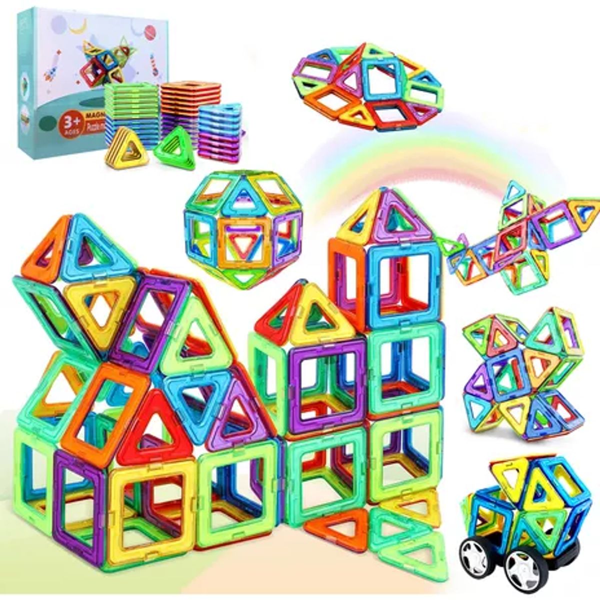 LUKOVEE - Set Còlourful Bloques Magnéticos Para Construir 60 Piezas