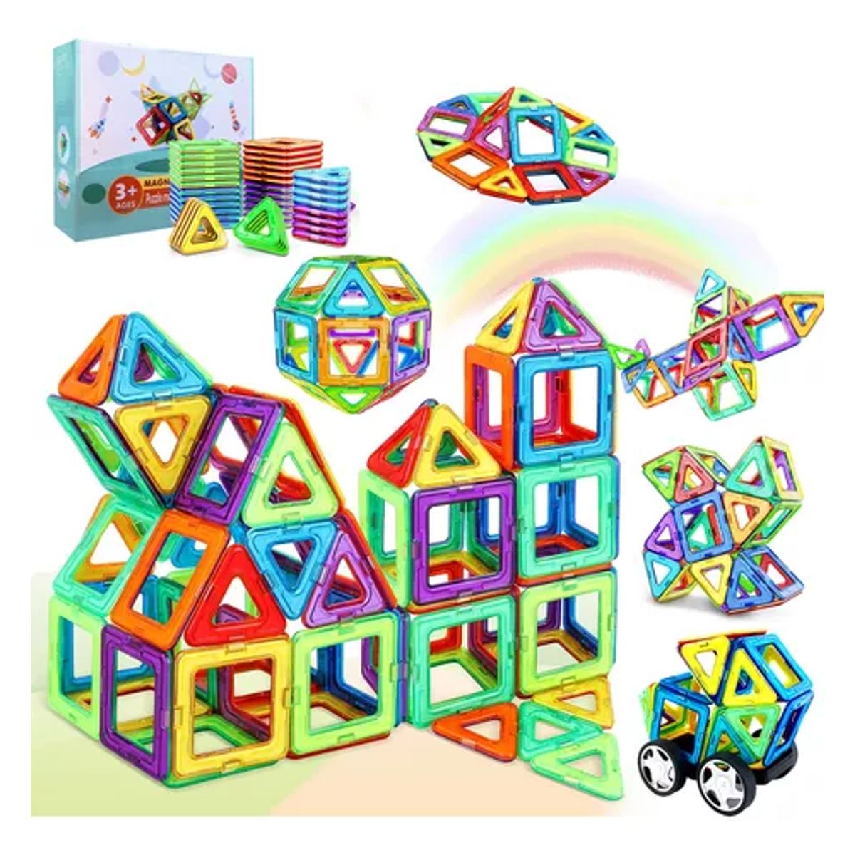 LUKOVEE - Set Còlourful Bloques Magnéticos Para Construir 60 Piezas