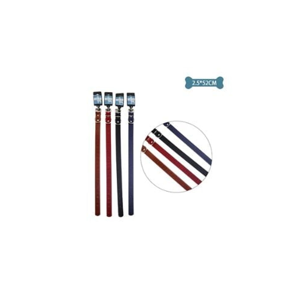 GENERICO - Collar PU Para Mascota Color Aleatorio 2.5 x 52cm 12pcs