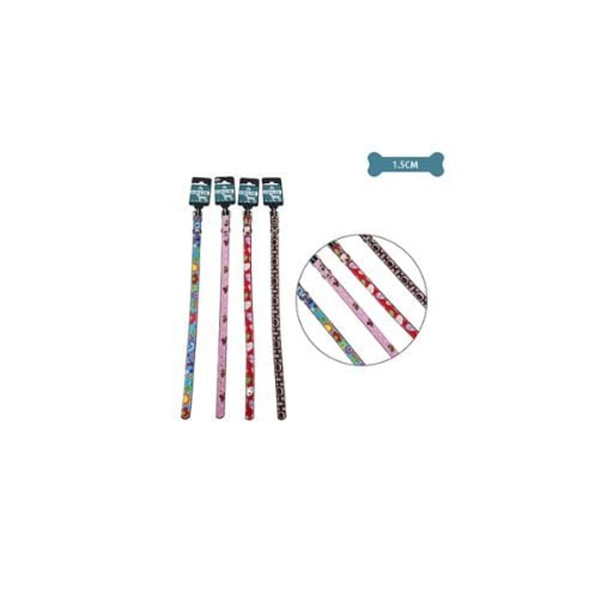 GENERICO - Collar PU Con Diseño Para Mascota Color Aleatorio 15cm 12pcs