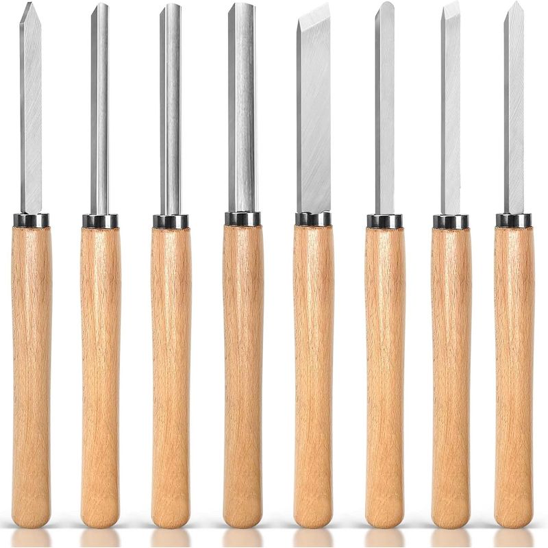 KUANGYE - Set 8 De Gubias Juego Cinceles Para Torno Madera Tallado