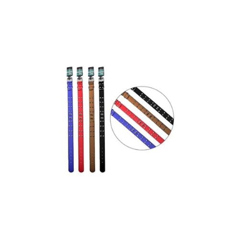 GENERICO - Collar PU Con Tachuelas 3 x 52cm 12pcs Color Aleatorio