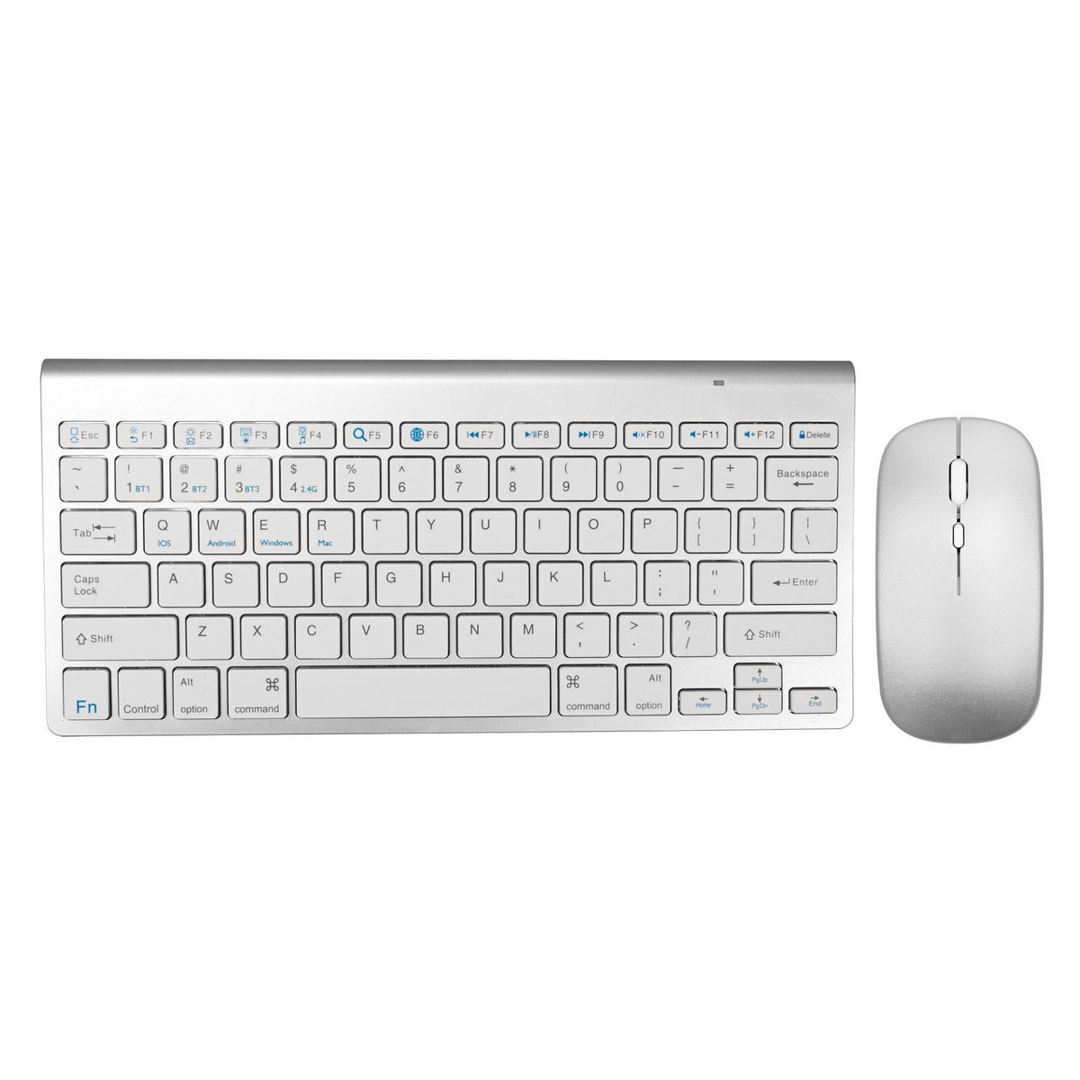 BITART - Kit Teclado y Mouse Inalámbrico Blanco